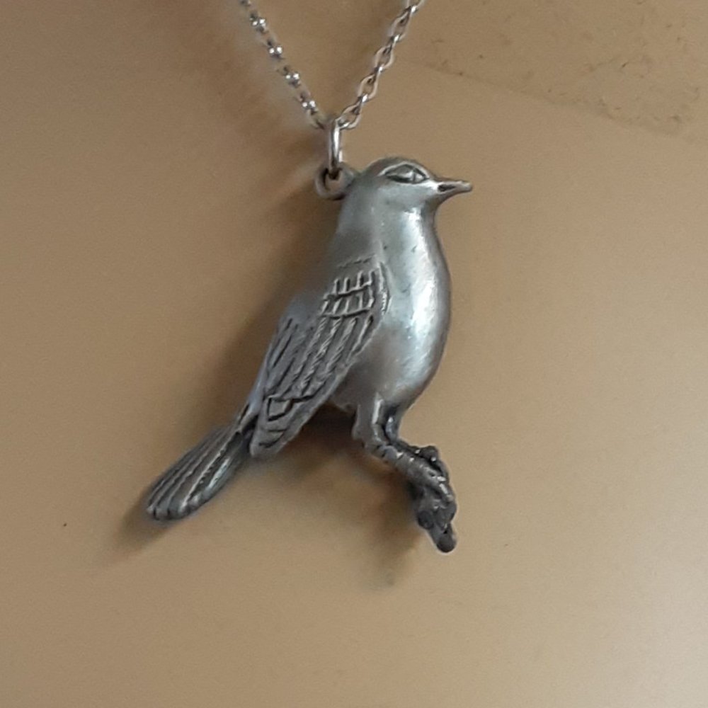vintage bird pendant necklace